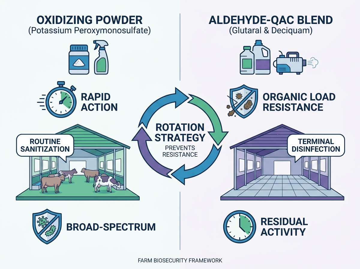 Application of farm disinfectants in agricultural settings